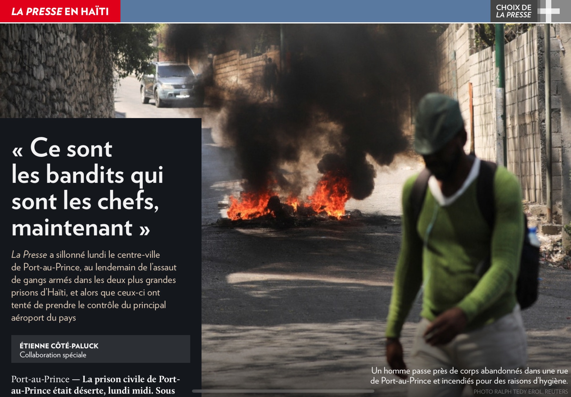 La Presse en Haïti – « Ce sont les bandits qui sont les chefs, maintenant »